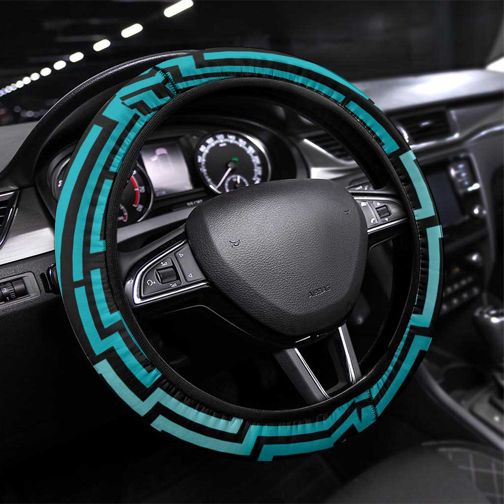 Basketball New Zealand Steering Wheel Cover Teal Maori Ta Moko Indigenous - Aussie Hoodie