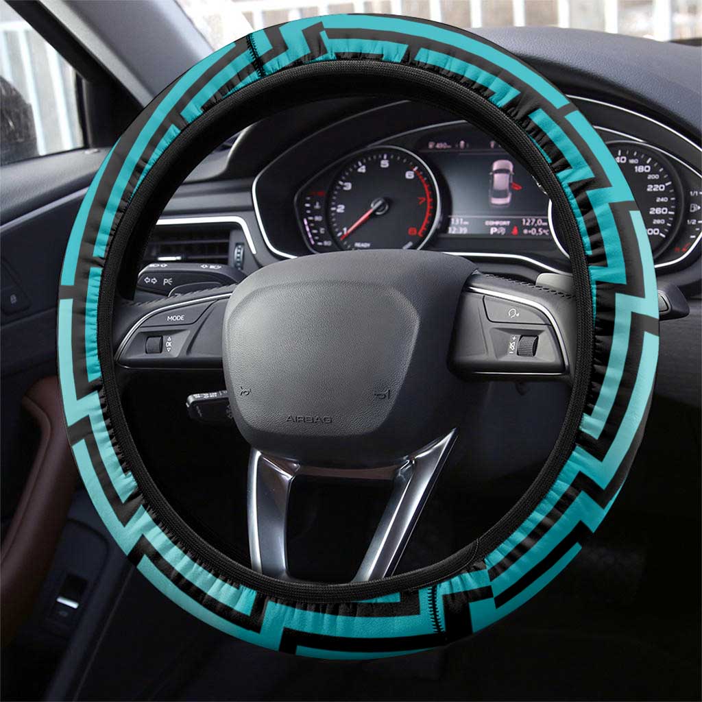 Basketball New Zealand Steering Wheel Cover Teal Maori Ta Moko Indigenous - Aussie Hoodie