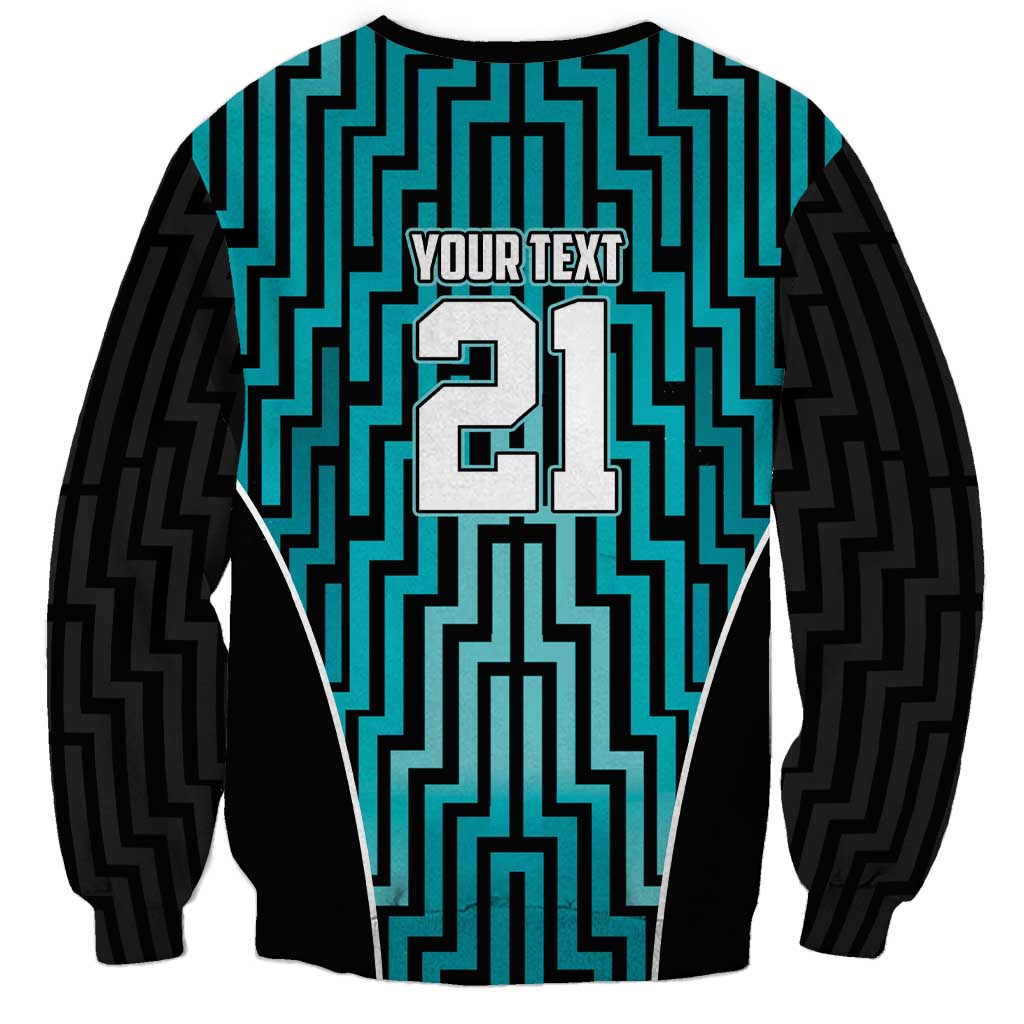 Custom Basketball New Zealand Sweatshirt Teal Maori Ta Moko Indigenous - Aussie Hoodie