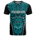 Custom Basketball New Zealand T Shirt Teal Maori Ta Moko Indigenous - Aussie Hoodie