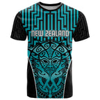 Custom Basketball New Zealand T Shirt Teal Maori Ta Moko Indigenous - Aussie Hoodie