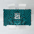 Custom Basketball New Zealand Tablecloth Teal Maori Ta Moko Indigenous - Aussie Hoodie