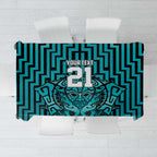 Custom Basketball New Zealand Tablecloth Teal Maori Ta Moko Indigenous - Aussie Hoodie