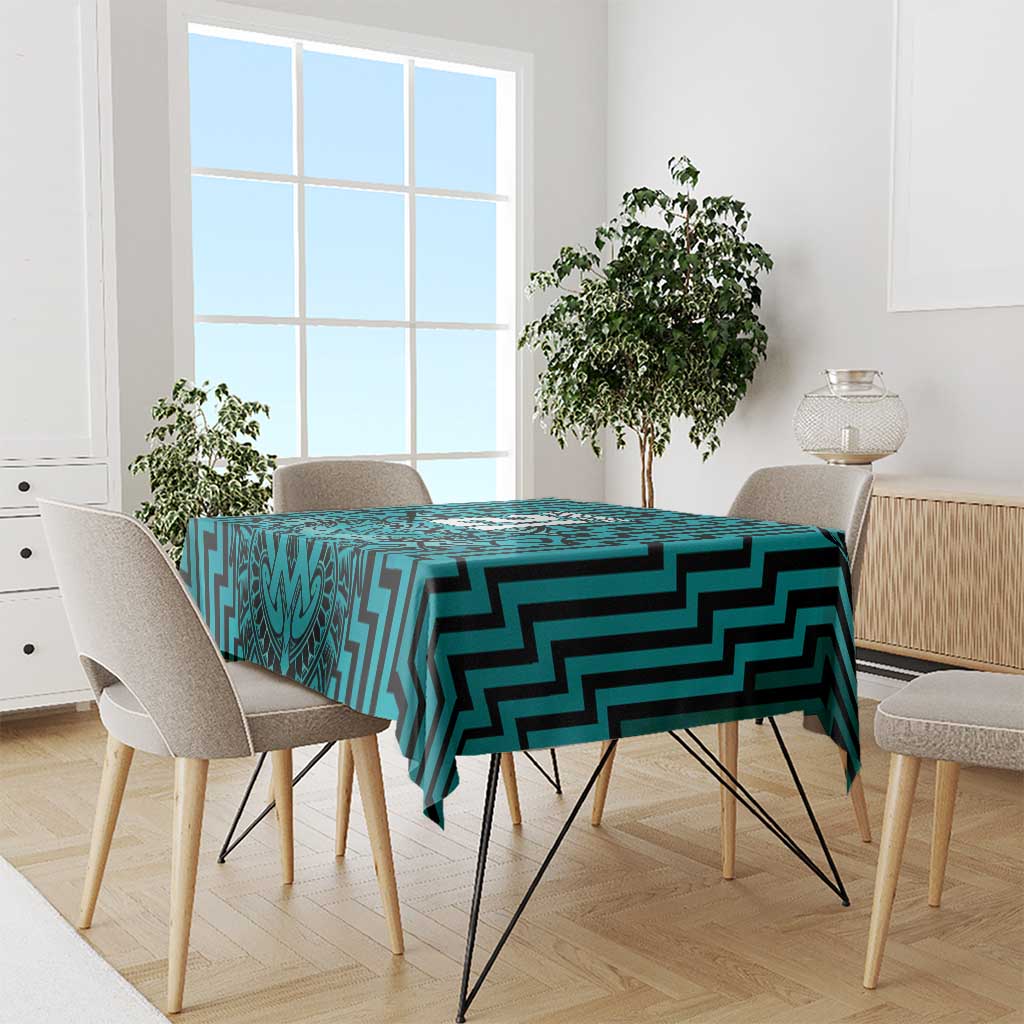 Custom Basketball New Zealand Tablecloth Teal Maori Ta Moko Indigenous - Aussie Hoodie