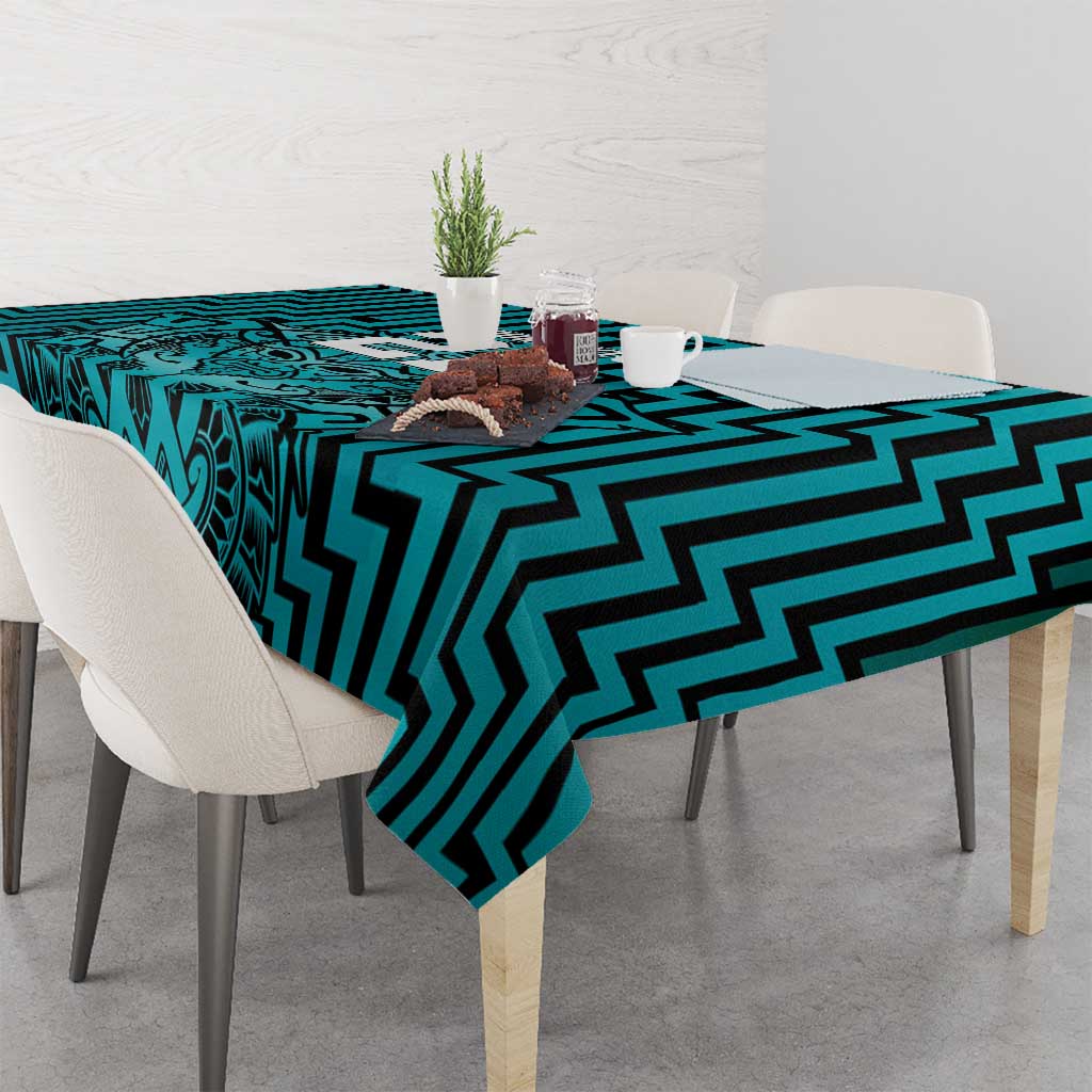 Custom Basketball New Zealand Tablecloth Teal Maori Ta Moko Indigenous - Aussie Hoodie