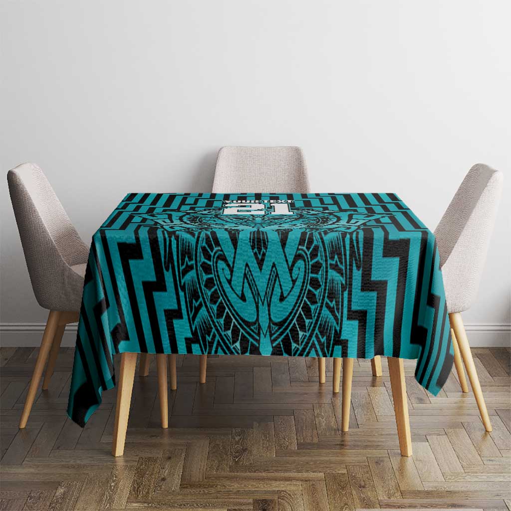 Custom Basketball New Zealand Tablecloth Teal Maori Ta Moko Indigenous - Aussie Hoodie