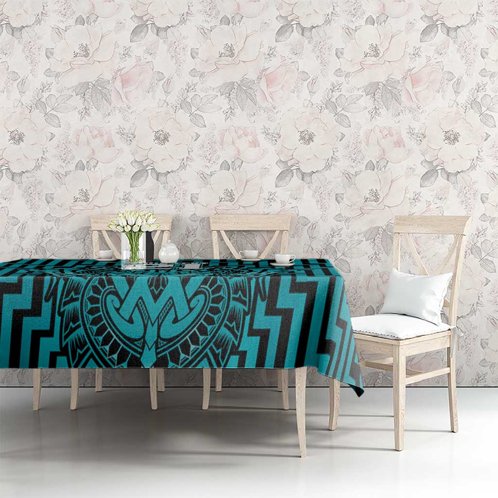 Custom Basketball New Zealand Tablecloth Teal Maori Ta Moko Indigenous - Aussie Hoodie