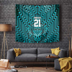 Custom Basketball New Zealand Tapestry Teal Maori Ta Moko Indigenous - Aussie Hoodie