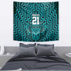 Custom Basketball New Zealand Tapestry Teal Maori Ta Moko Indigenous - Aussie Hoodie