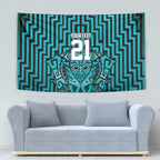Custom Basketball New Zealand Tapestry Teal Maori Ta Moko Indigenous - Aussie Hoodie