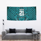 Custom Basketball New Zealand Tapestry Teal Maori Ta Moko Indigenous - Aussie Hoodie
