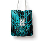 Custom Basketball New Zealand Tote Bag Teal Maori Ta Moko Indigenous - Aussie Hoodie