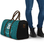Custom Basketball New Zealand Travel Bag Teal Maori Ta Moko Indigenous - Aussie Hoodie
