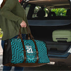 Custom Basketball New Zealand Travel Bag Teal Maori Ta Moko Indigenous - Aussie Hoodie