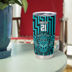 Custom Basketball New Zealand Tumbler Cup Teal Maori Ta Moko Indigenous - Aussie Hoodie
