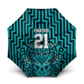 Custom Basketball New Zealand Umbrella Teal Maori Ta Moko Indigenous - Aussie Hoodie