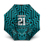 Custom Basketball New Zealand Umbrella Teal Maori Ta Moko Indigenous - Aussie Hoodie