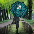 Custom Basketball New Zealand Umbrella Teal Maori Ta Moko Indigenous - Aussie Hoodie