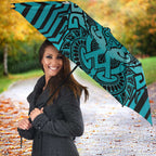 Custom Basketball New Zealand Umbrella Teal Maori Ta Moko Indigenous - Aussie Hoodie