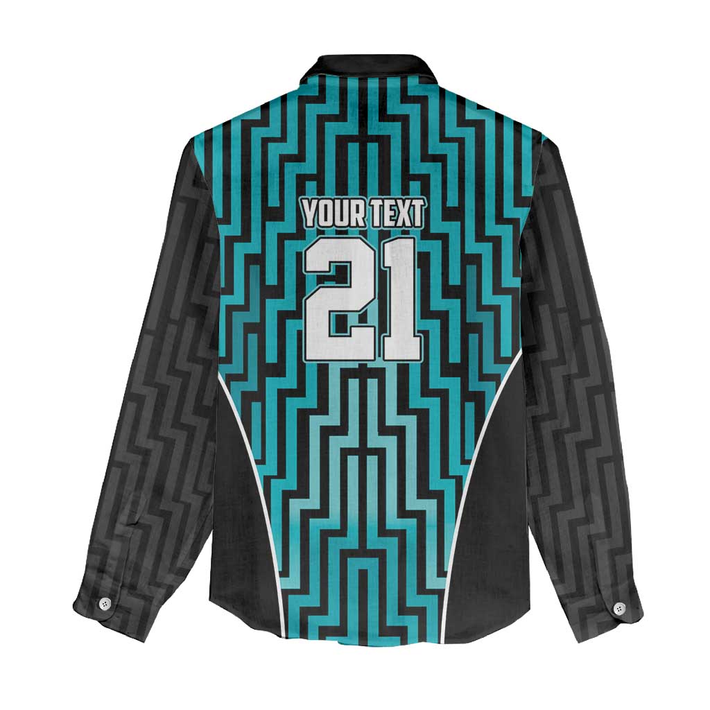 Custom Basketball New Zealand Women Casual Shirt Teal Maori Ta Moko Indigenous - Aussie Hoodie