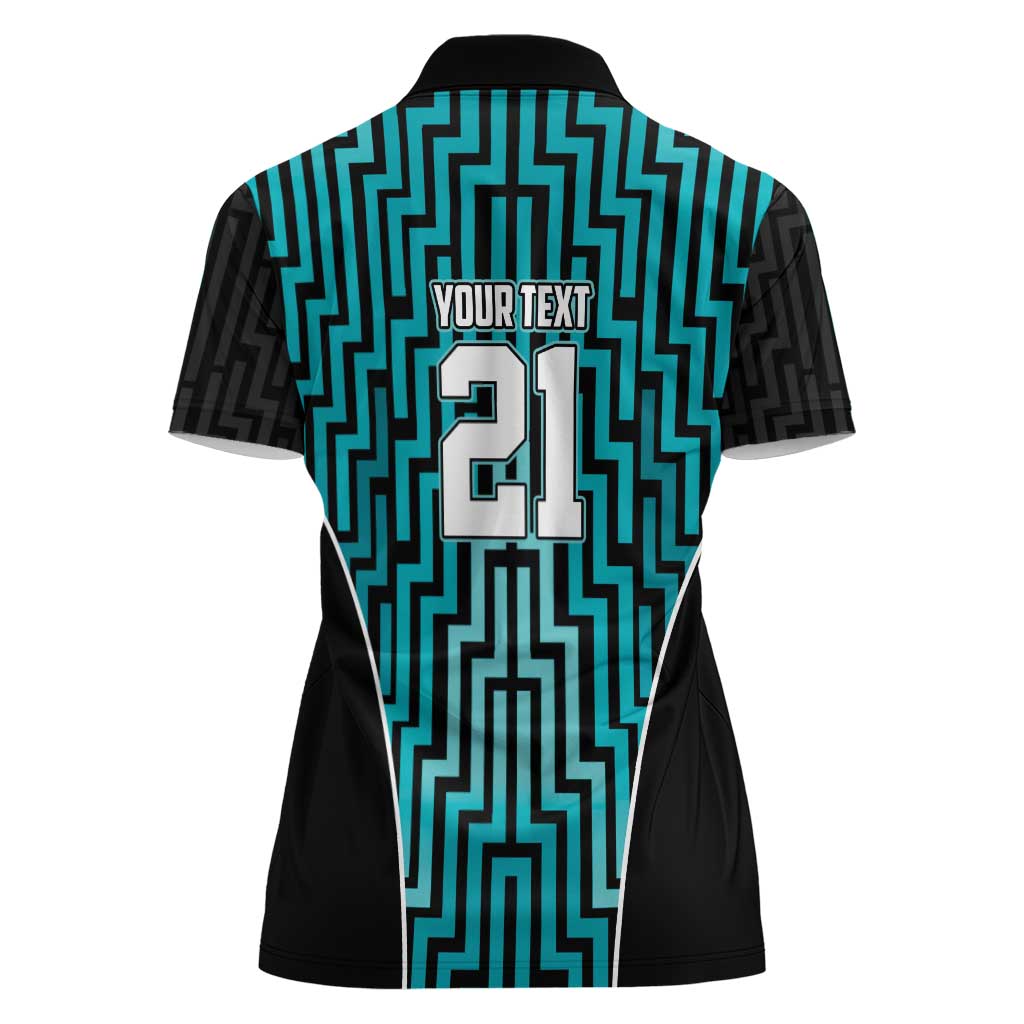 Custom Basketball New Zealand Women Polo Shirt Teal Maori Ta Moko Indigenous - Aussie Hoodie