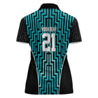 Custom Basketball New Zealand Women Polo Shirt Teal Maori Ta Moko Indigenous - Aussie Hoodie