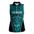 Custom Basketball New Zealand Women Sleeveless Polo Shirt Teal Maori Ta Moko Indigenous - Aussie Hoodie