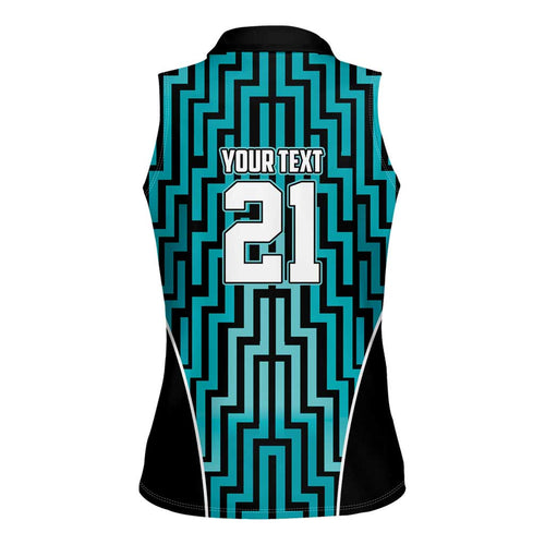 Custom Basketball New Zealand Women Sleeveless Polo Shirt Teal Maori Ta Moko Indigenous - Aussie Hoodie