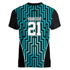 Custom Basketball New Zealand Women V-Neck T-Shirt Teal Maori Ta Moko Indigenous - Aussie Hoodie