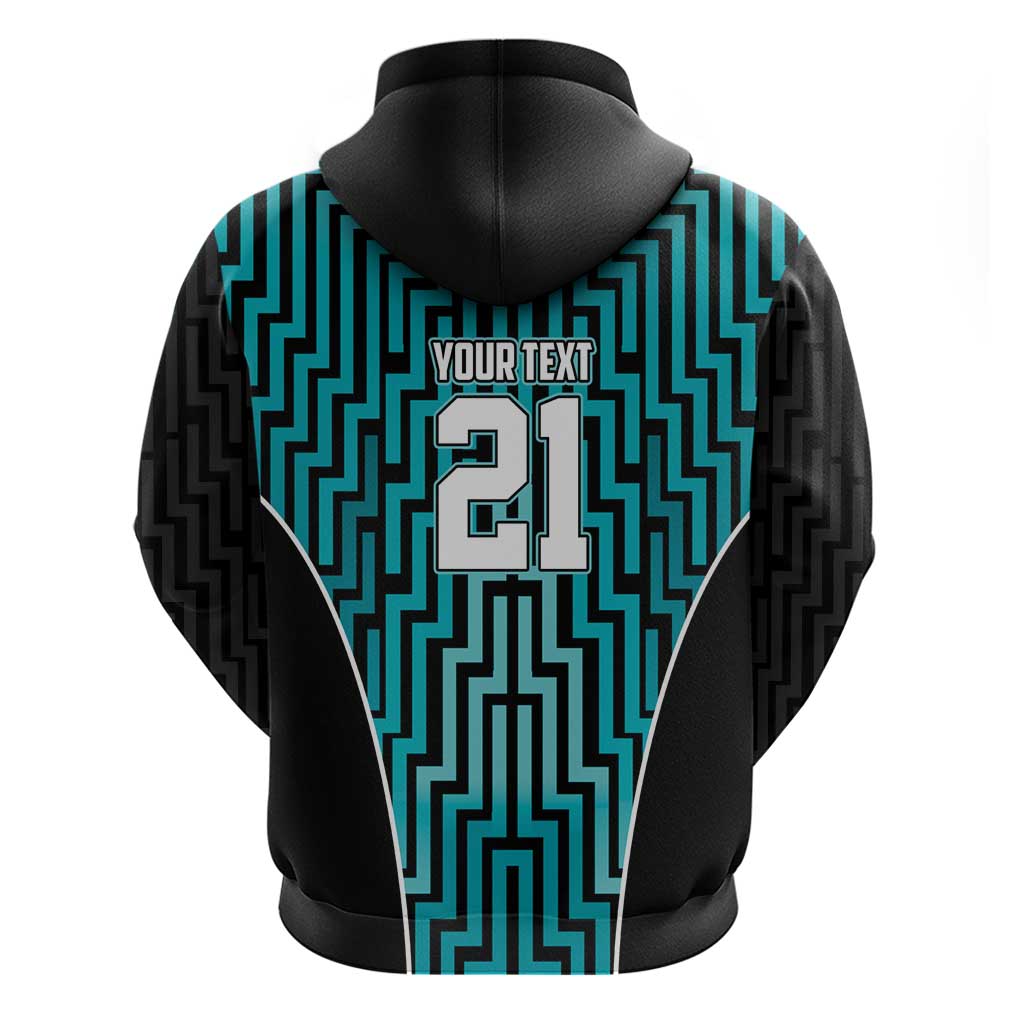 Custom Basketball New Zealand Zip Hoodie Teal Maori Ta Moko Indigenous - Aussie Hoodie