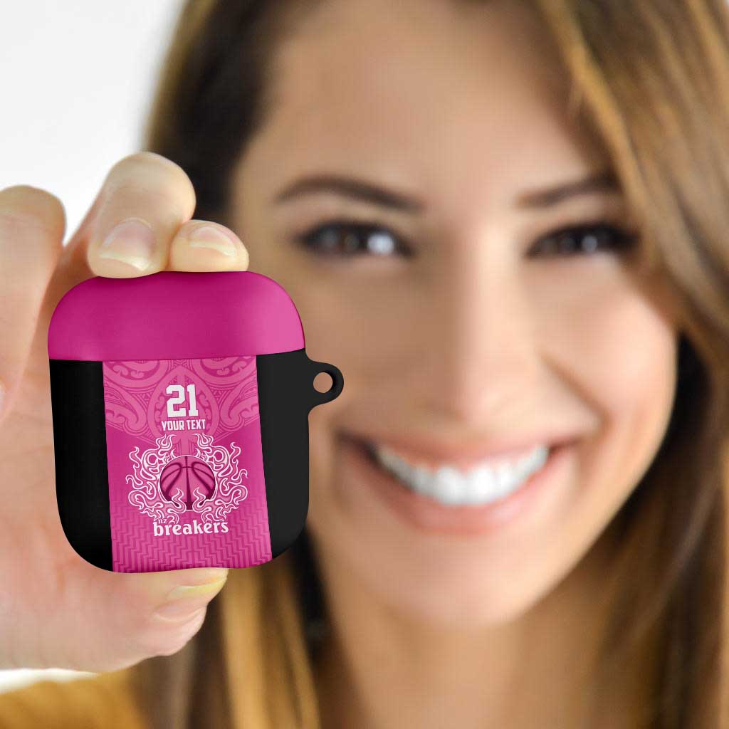 New Zealand Custom AirPods Case Fire Basketball Maori Tribal Pink - Aussie Hoodie