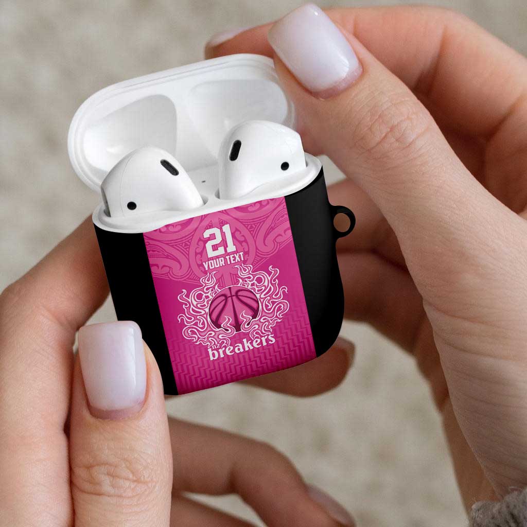 New Zealand Custom AirPods Case Fire Basketball Maori Tribal Pink - Aussie Hoodie
