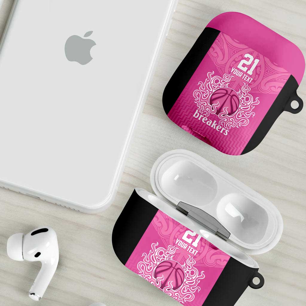 New Zealand Custom AirPods Case Fire Basketball Maori Tribal Pink - Aussie Hoodie