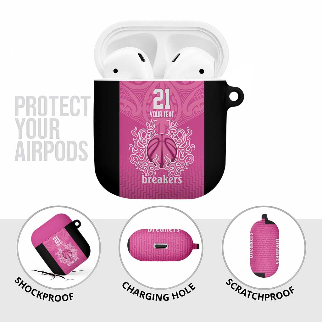 New Zealand Custom AirPods Case Fire Basketball Maori Tribal Pink - Aussie Hoodie