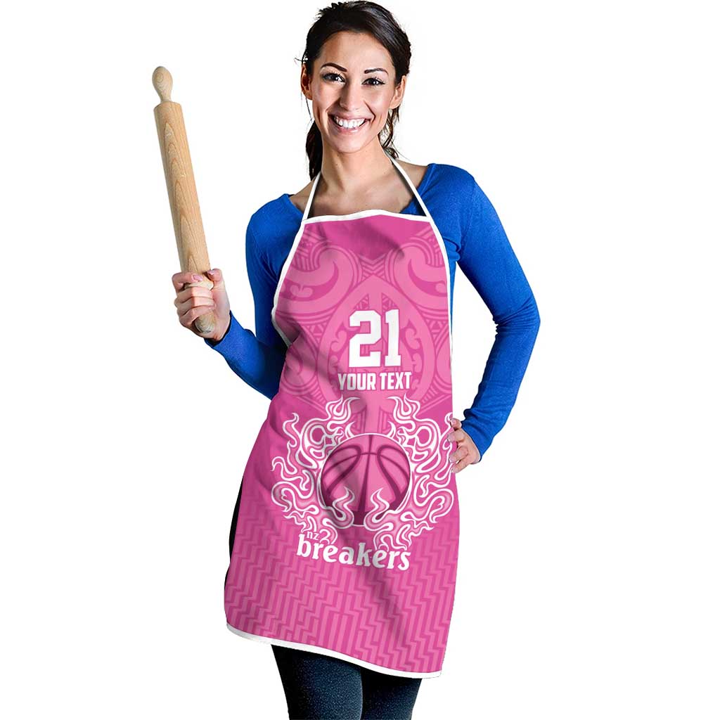 New Zealand Custom Apron Fire Basketball Maori Tribal Pink - Aussie Hoodie