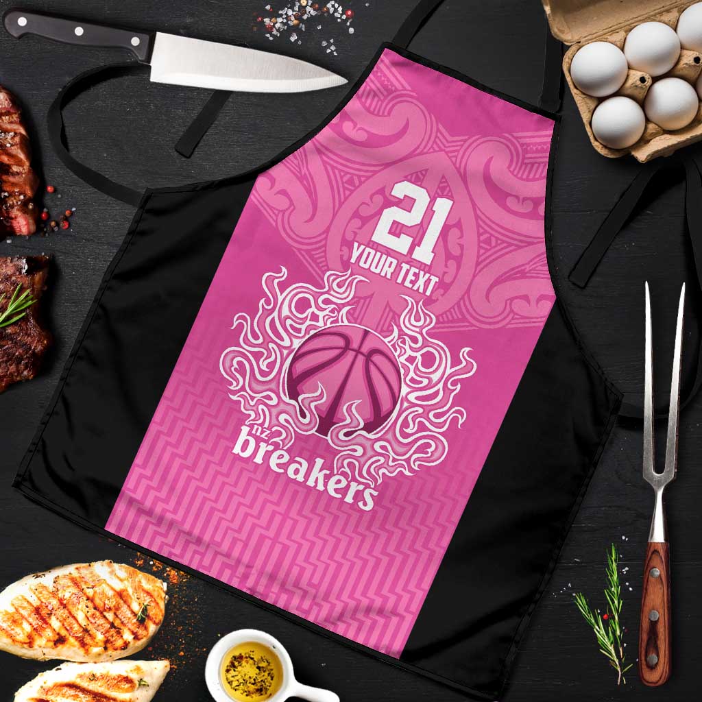 New Zealand Custom Apron Fire Basketball Maori Tribal Pink - Aussie Hoodie