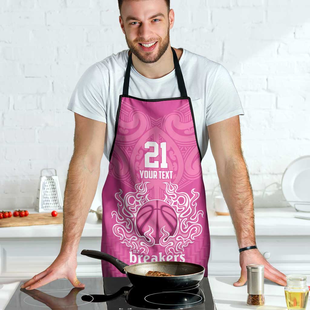 New Zealand Custom Apron Fire Basketball Maori Tribal Pink - Aussie Hoodie