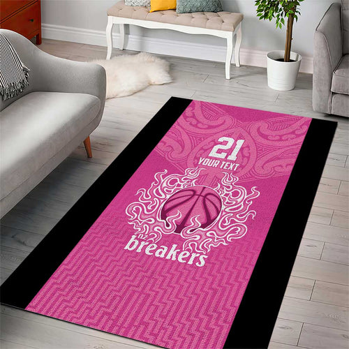New Zealand Custom Area Rug Fire Basketball Maori Tribal Pink - Aussie Hoodie