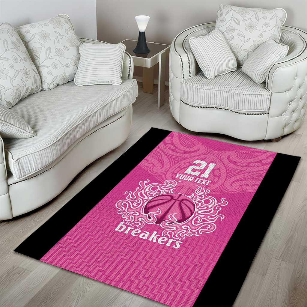 New Zealand Custom Area Rug Fire Basketball Maori Tribal Pink - Aussie Hoodie