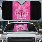 New Zealand Custom Auto Sun Shade Fire Basketball Maori Tribal Pink - Aussie Hoodie