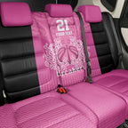 New Zealand Custom Back Car Seat Cover Fire Basketball Maori Tribal Pink - Aussie Hoodie