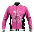 New Zealand Custom Baseball Jacket Fire Basketball Maori Tribal Pink - Aussie Hoodie