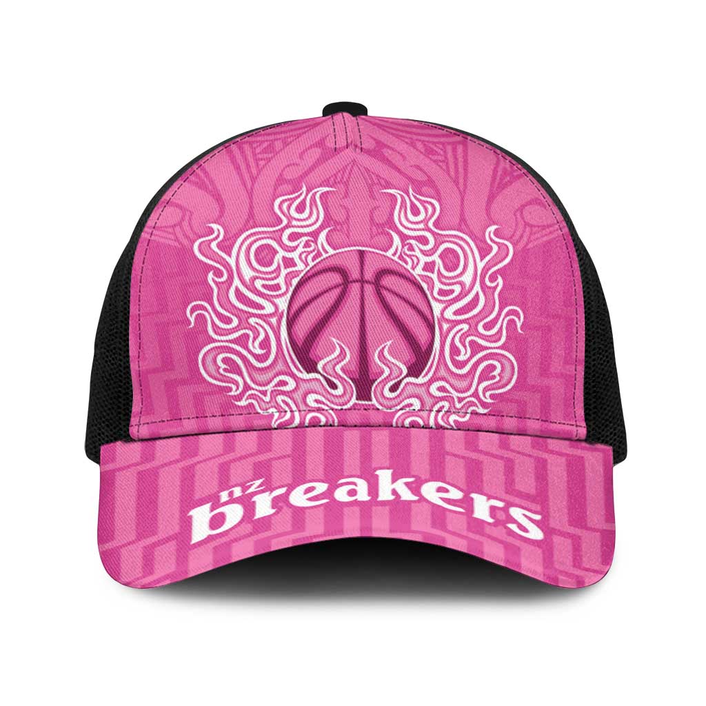 New Zealand Baseball Net Cap Fire Basketball Maori Tribal Pink - Aussie Hoodie