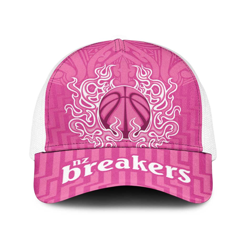 New Zealand Baseball Net Cap Fire Basketball Maori Tribal Pink - Aussie Hoodie