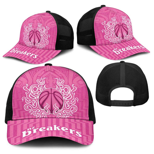 New Zealand Baseball Net Cap Fire Basketball Maori Tribal Pink - Aussie Hoodie
