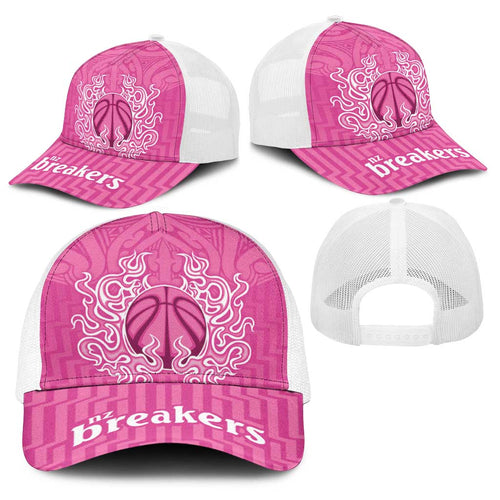 New Zealand Baseball Net Cap Fire Basketball Maori Tribal Pink - Aussie Hoodie