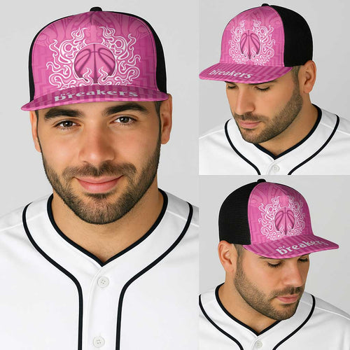 New Zealand Baseball Net Cap Fire Basketball Maori Tribal Pink - Aussie Hoodie