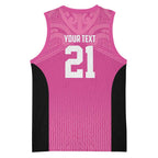 New Zealand Custom Basketball Jersey Fire Basketball Maori Tribal Pink - Aussie Hoodie