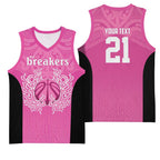 New Zealand Custom Basketball Jersey Fire Basketball Maori Tribal Pink - Aussie Hoodie