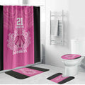 New Zealand Custom Bathroom Set Fire Basketball Maori Tribal Pink - Aussie Hoodie